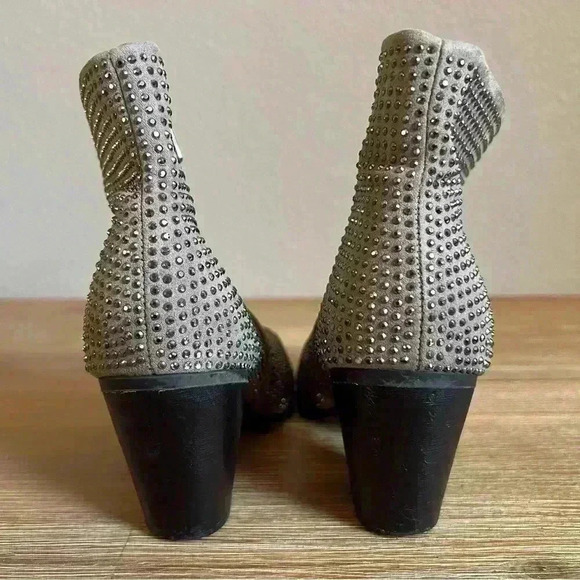 Juicy Couture Avora Taupe Sequined Ankle Booties Women’s Size 8 Medium - Picture 9 of 12
